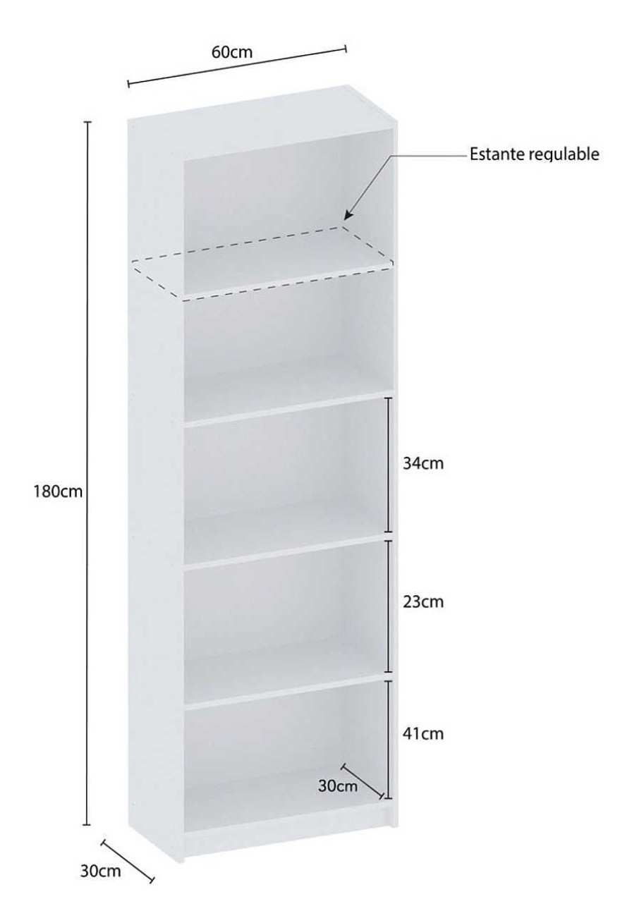 Biblioteca De 1.80 De 60 Cm C/5 Estantes 60 X 1.80 X 30 6005 | El mundo del mueble Hot