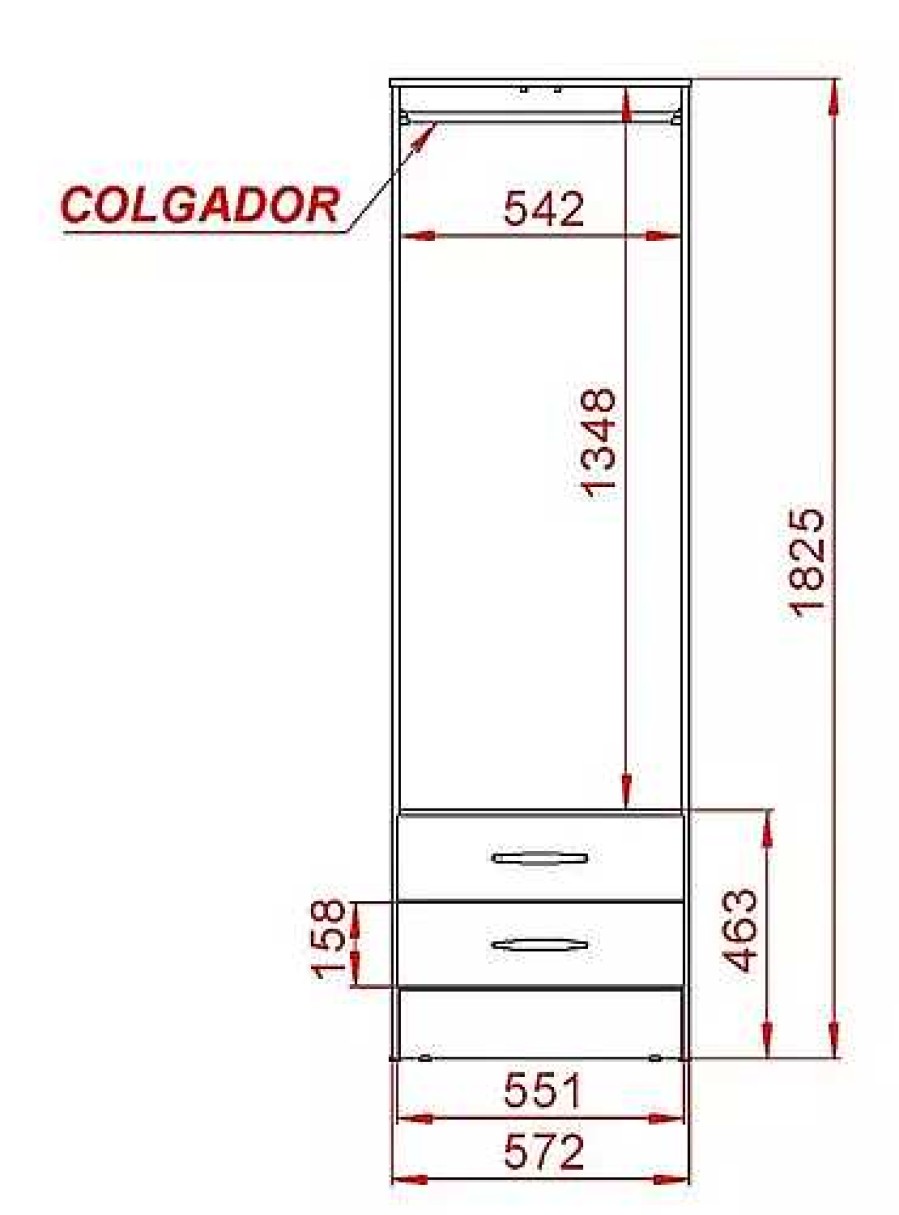 Ropero 2 Puertas Cod 22 Mosconi Blanco | El mundo del mueble Wholesale