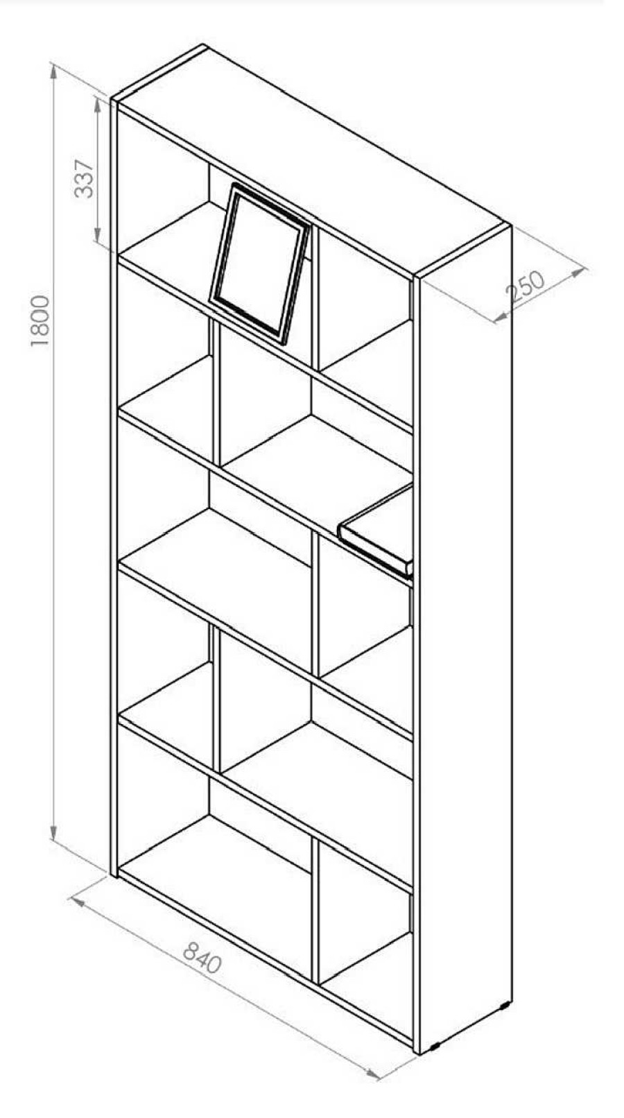 Biblioteca Cubo Repartido 1.80 X 90 X 25 6205 | El mundo del mueble Hot