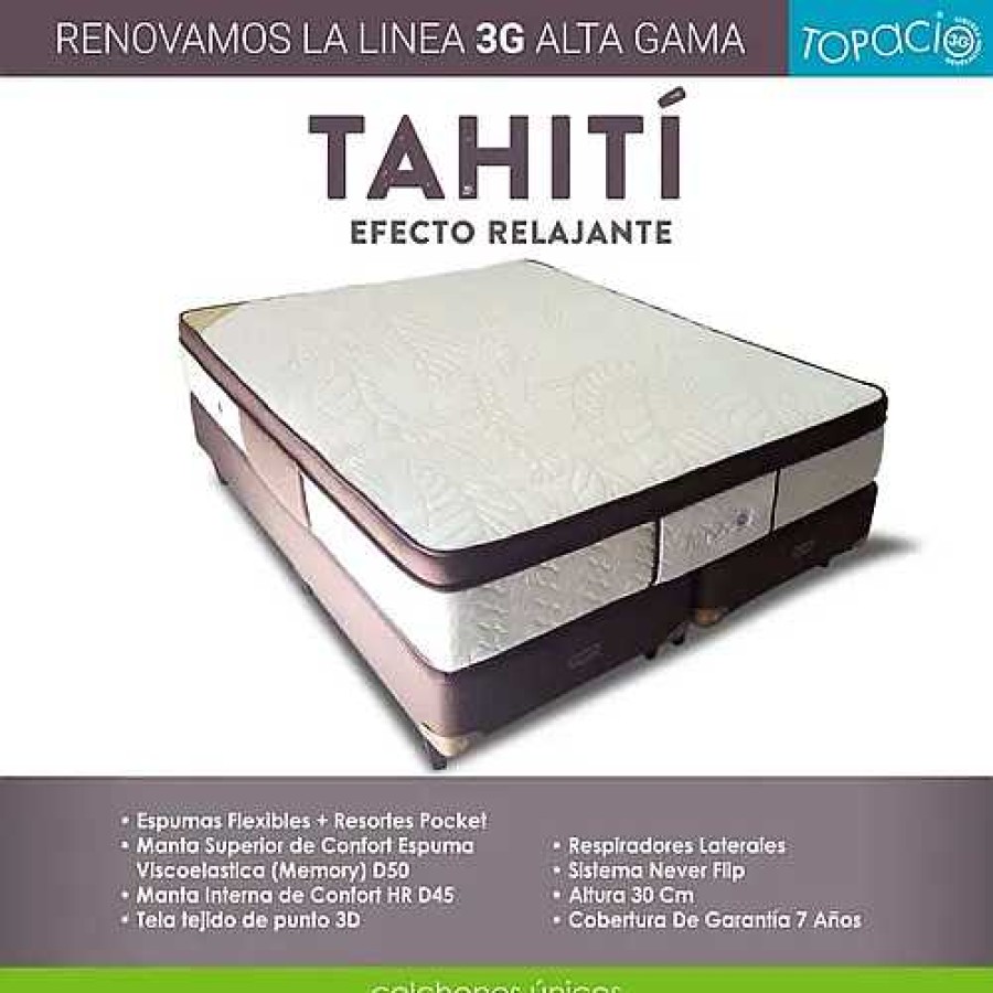 Conjunto De Sommier Topacio Tahiti 1.60 X 2.00 | El mundo del mueble Online